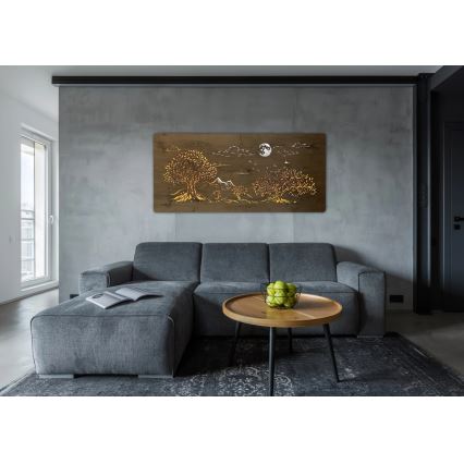 Li-Go 5478/DUB2 - Dimmbare LED-Wanddekoration LED/24W/230V 130x60 cm Eiche/Vier Eichen und Mond