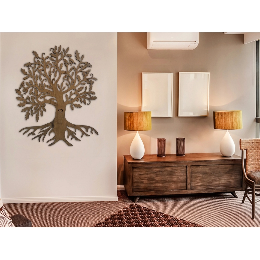 Li-Go 5729/DUB2 - LED-Wanddekoration mit Bewegungsmelder LED/10W/5V 90x110 cm Eiche