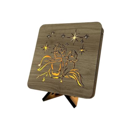 Li-Go 5788/DUB2 - LED-Tischdekoration LED/12W/230V 19x19 cm Eiche/Der kleine Prinz