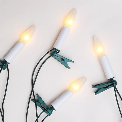 Weihnachtskette FELICIA 16xE10/14V/230V weiß