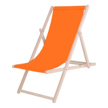 Liegestuhl für den Garten orange/Buche