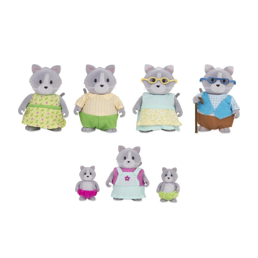 Li'l Woodzeez - Figuren-Set DAINTYPAW Katzenfamilie