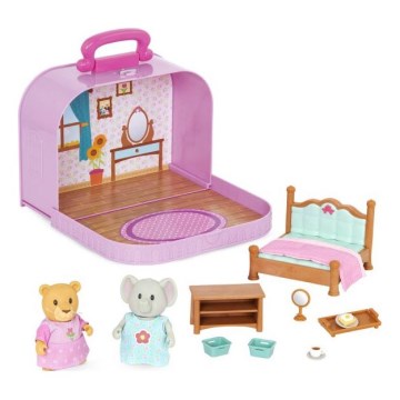 Li'l Woodzeez - Koffer-Spielset Schlafzimmer