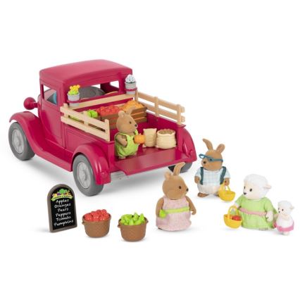 Li'l Woodzeez - Spielzeug-Set Bauernhof-Truck mit Verkaufsstand 3xAAA