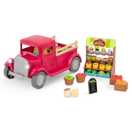 Li'l Woodzeez - Spielzeug-Set Bauernhof-Truck mit Verkaufsstand 3xAAA