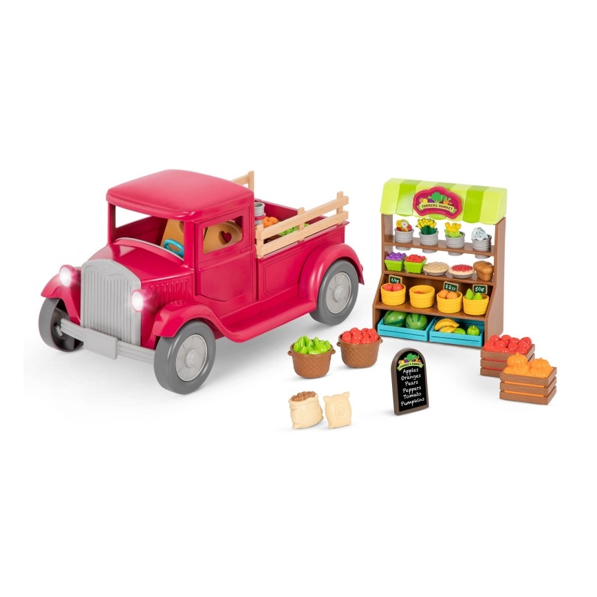 Li'l Woodzeez - Spielzeug-Set Bauernhof-Truck mit Verkaufsstand 3xAAA