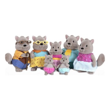 Li'l Woodzeez - Spielzeug-Set BUSTLEBERRY Eichhörnchen-Familie