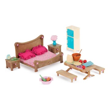 Li'l Woodzeez - Spielzeugset Schlafzimmer- und Esszimmereinrichtung