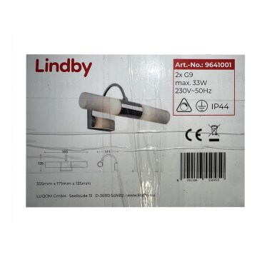 Lindby - Badezimmer-Spiegelleuchte DEVRAN 2xG9/33W/230V IP44