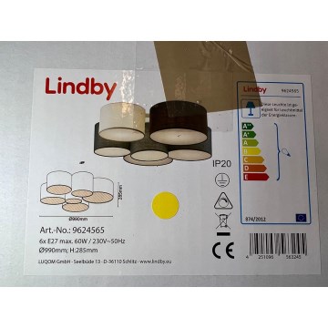 Lindby - Deckenleuchte LAURENZ 6xE27/60W/230V