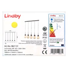 Lindby - Dimmbare LED-Hängeleuchte an Schnur BADO 5xLED/5W/230V
