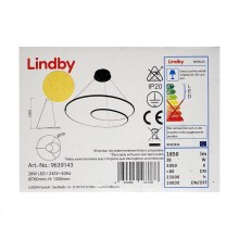 Lindby - Dimmbare LED-Hängeleuchte an Schnur LUCY LED/28W/230V