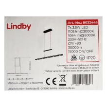 Lindby - Dimmbare LED-Hängeleuchte an Schnur NAIARA 7xLED/4W/230V