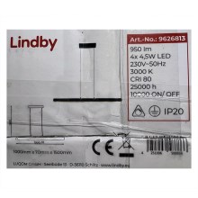 Lindby - Dimmbare LED-Hängeleuchte an Schnur SOLVINA 4xLED/4,5W/230V