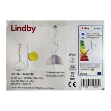 Lindby - Dimmbare LED-RGB-Hängeleuchte an Schnur CAROLLE LED/10W/230V + Fernbedienung