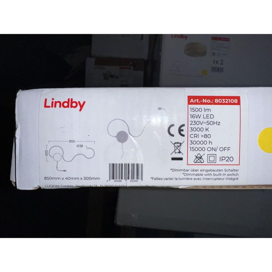 Lindby - Dimmbare LED-Wandleuchte SANDOR LED/16W/230V