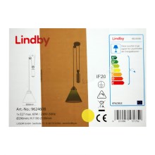 Lindby - Hängeleuchte an Schnur ALECKS 1xE27/60W/230V