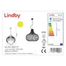 Lindby - Hängeleuchte an Schnur FRANCES 1xE27/60W/230V
