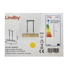 Lindby - Hängeleuchte an Schnur MARIAT 4xE27/60W/230V