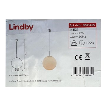 Lindby - Hängeleuchte an Schnur MARIKE 1xE27/60W/230V