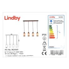 Lindby - Hängeleuchte an Schnur NICUS 4xE27/60W/230V