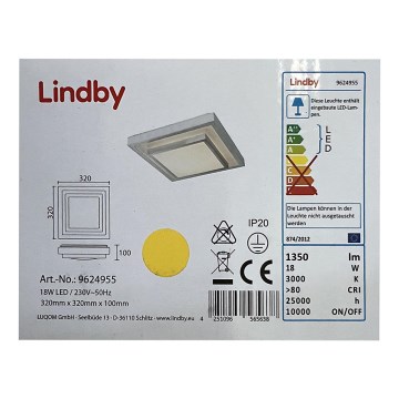 Lindby - LED-Deckenleuchte MIRCO LED/18W/230V