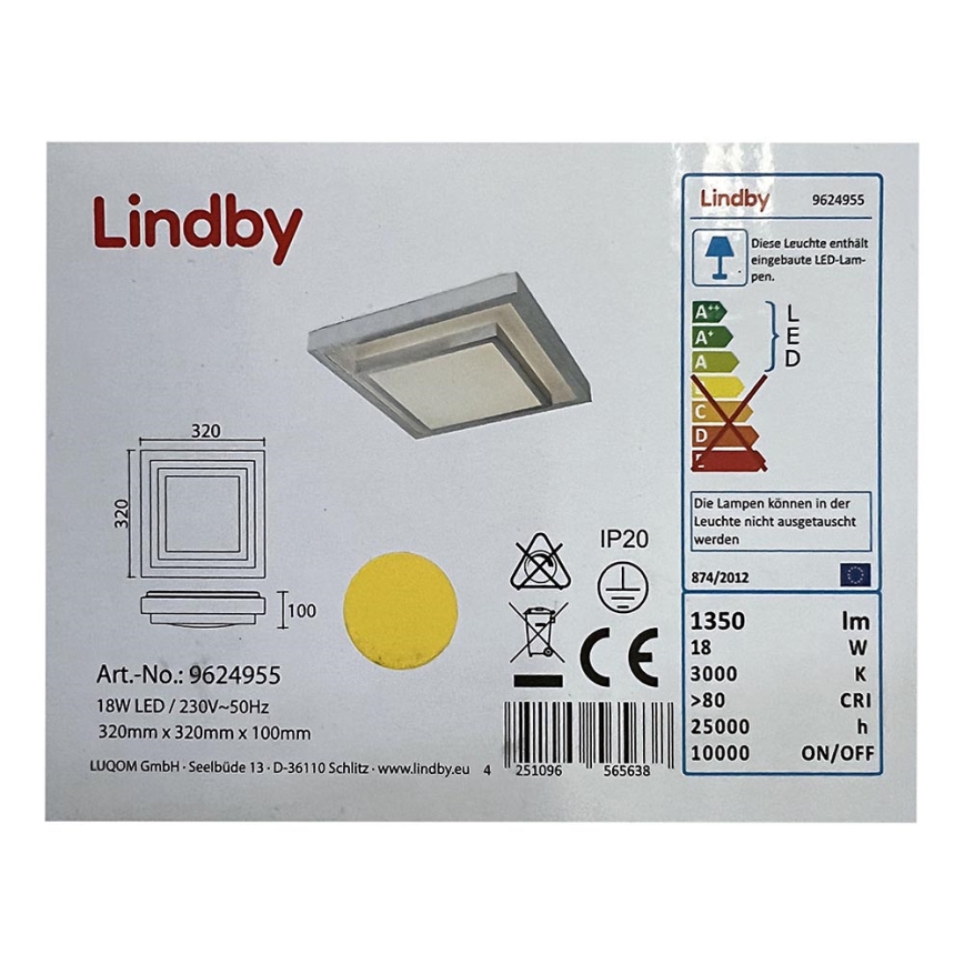 Lindby - LED-Deckenleuchte MIRCO LED/18W/230V