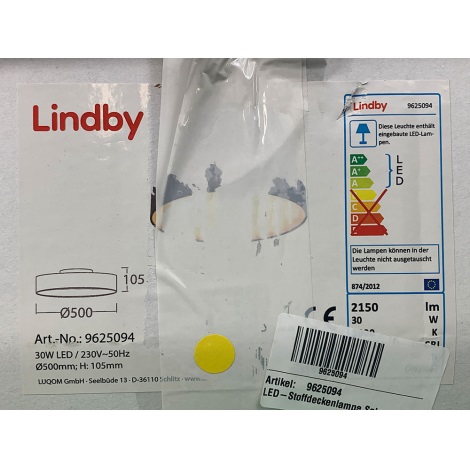 Lindby - LED-Deckenleuchte SAIRA LED/30W/230V