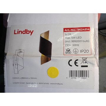Lindby - LED Wandbeleuchtung DESIRIO 1xG9/3W/230V