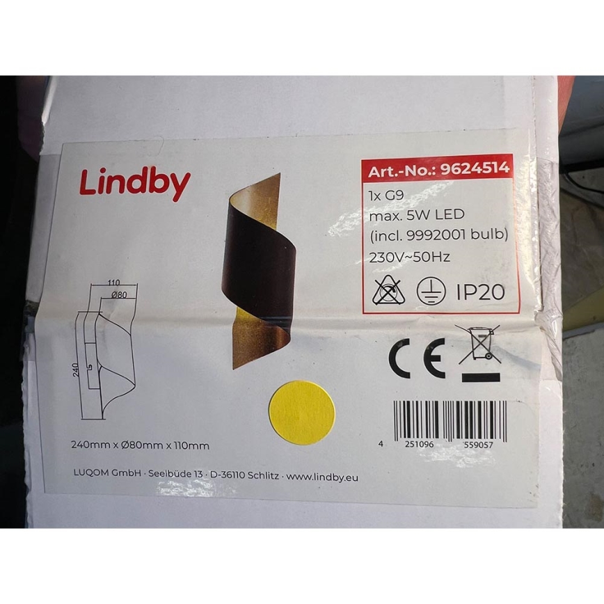 Lindby - LED Wandbeleuchtung DESIRIO 1xG9/3W/230V
