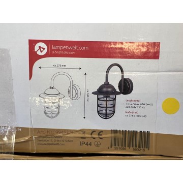 Lindby - Outdoor-Wandleuchte GERO 1xE27/60W/230V IP44