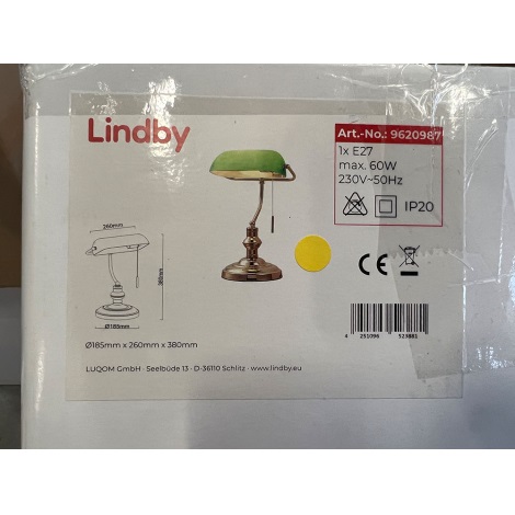 Lindby - Tischleuchte MILENKA 1xE27/60W/230V