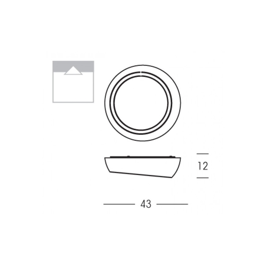 Linea Light 7305 Deckenleuchte Gesso 1x2gx13 55w 230v