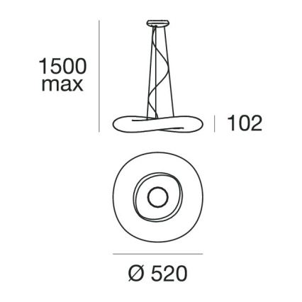 Linea Light 8005 - Dimmbare LED-Hängeleuchte an Schnur MR. MAGOO LED/23W/230V d 52 cm