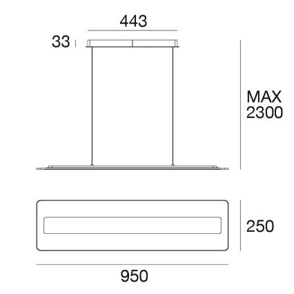 Linea Light 8936 - LED-Hängeleuchte an Schnur ANTILE LED/45W/230V CRI 90 weiß