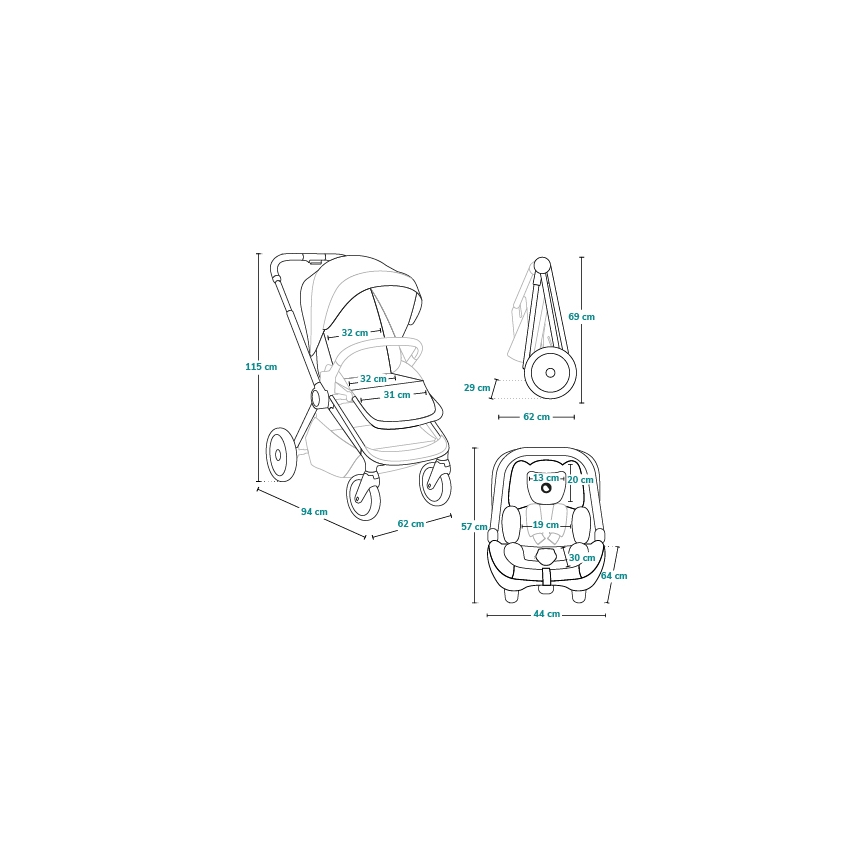 Lionelo - 3-in-1 Kombi-Kinderwagen LAYLA Brown Rust