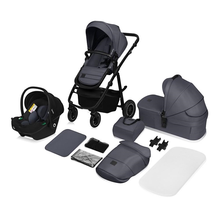 Lionelo - 3-in-1 Kombikinderwagen AMBER PLUS Grau Graphite