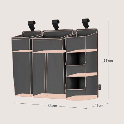 Lionelo - 3-in-1 Organizer für das Babybett SIDEPOCKET Grau