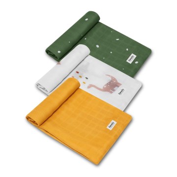 Lionelo - 3er SET Bambus-Windeln BAMBOO 70x70 cm Dino