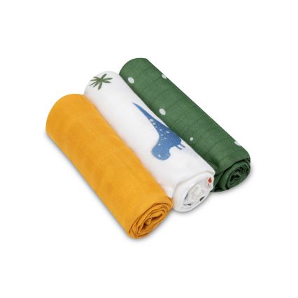 Lionelo - 3er SET Bambus-Windeln BAMBOO 70x70 cm Dino