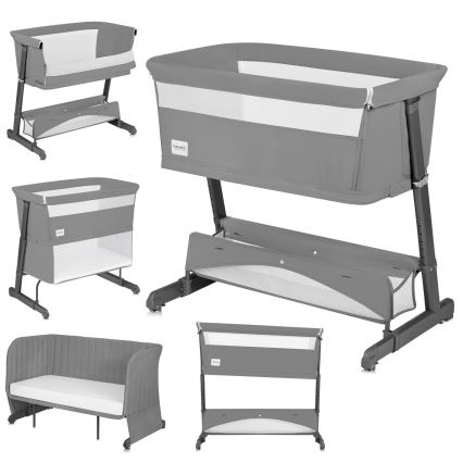 Lionelo - 5-in-1 Babybett THOMI PLUS Beton-Grau