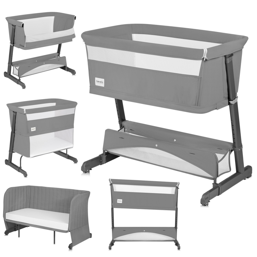 Lionelo - 5-in-1 Babybett THOMI PLUS Beton-Grau