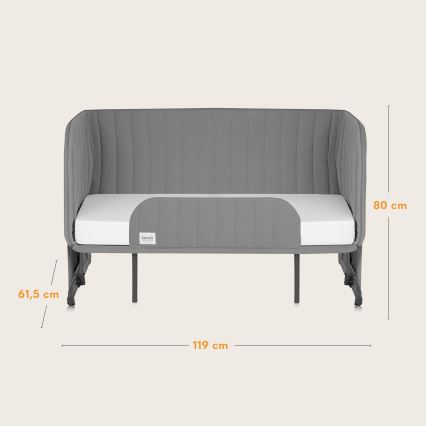 Lionelo - 5-in-1 Babybett THOMI PLUS Beton-Grau