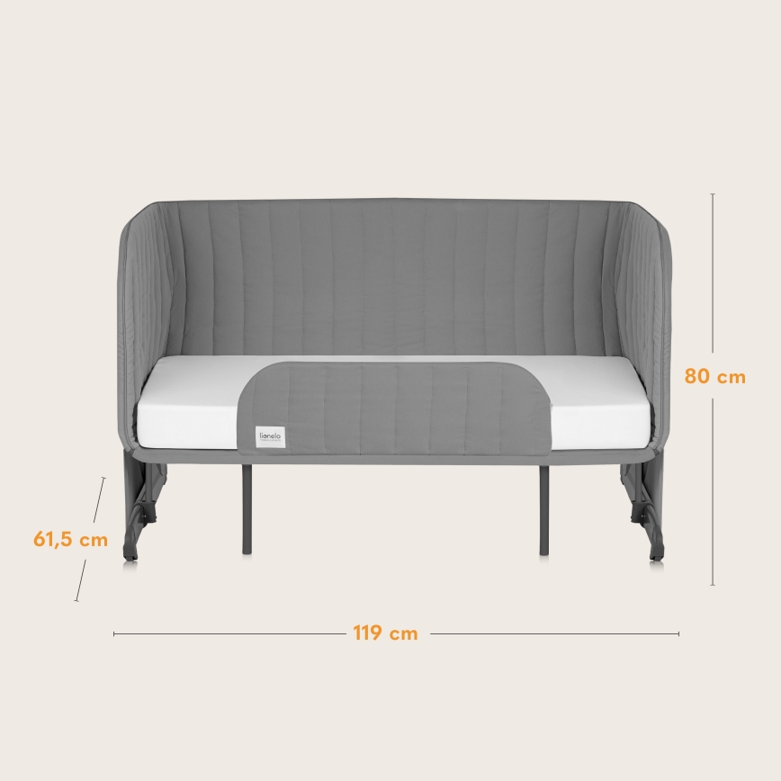 Lionelo - 5-in-1 Babybett THOMI PLUS Beton-Grau