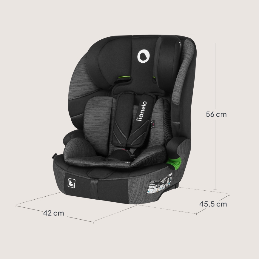 Lionelo - Autokindersitz LEVI FIX i-Size 76-150 cm Grey Stone