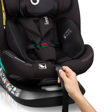 Lionelo - Kindersitz mit drehbarer Basis BASTIAAN ONE i-Size 40-150 cm Carbon-Schwarz