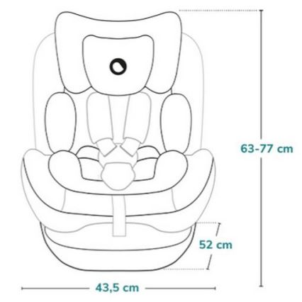 Lionelo - Kindersitz mit drehbarer Basis BASTIAAN ONE i-Size 40-150 cm Carbon-Schwarz