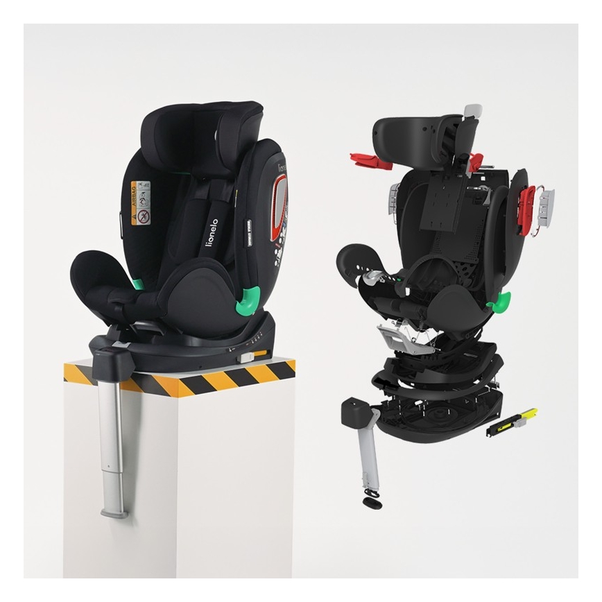 Lionelo - Kindersitz mit drehbarer Basis ANTOON PLUS i-Size 40-105 cm Onyx-Schwarz