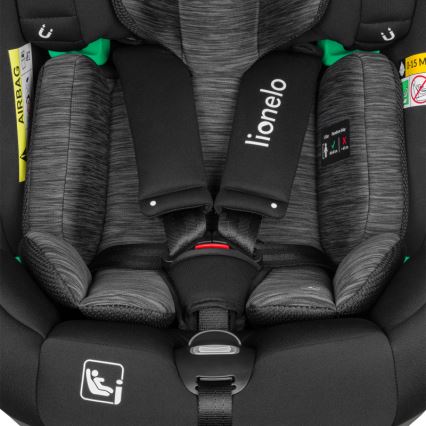 Lionelo - Autokindersitz mit drehbarer Basis BRAAM i-Size 40-150 cm Schwarz-Carbon