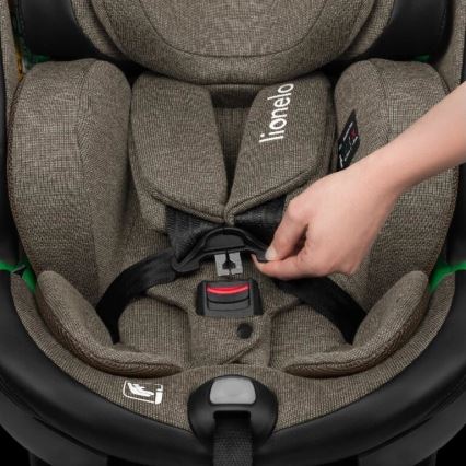 Lionelo - Autokindersitz mit drehbarer Basis HARMONY i-Size 40-150 cm schwarz/oliv